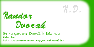 nandor dvorak business card